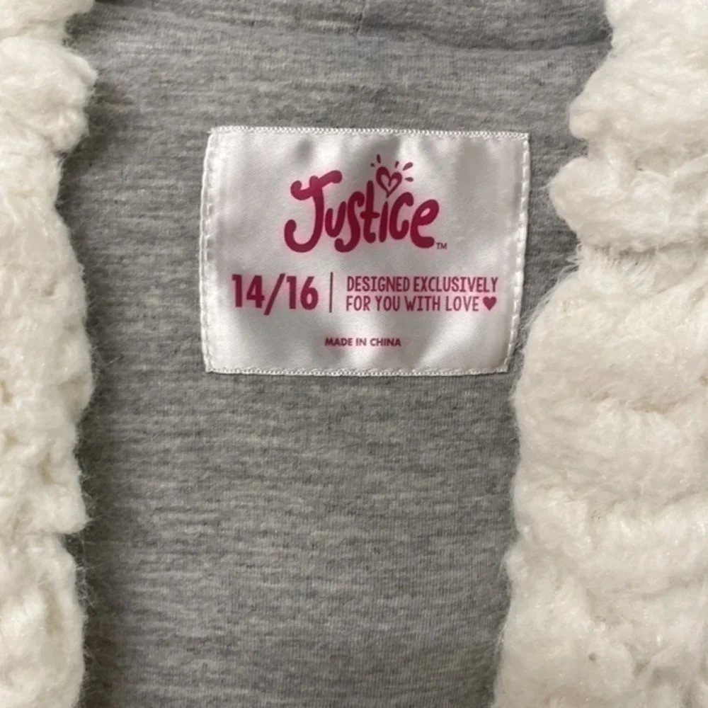 Justice Furry Hooded Vest with Pockets size 14/16